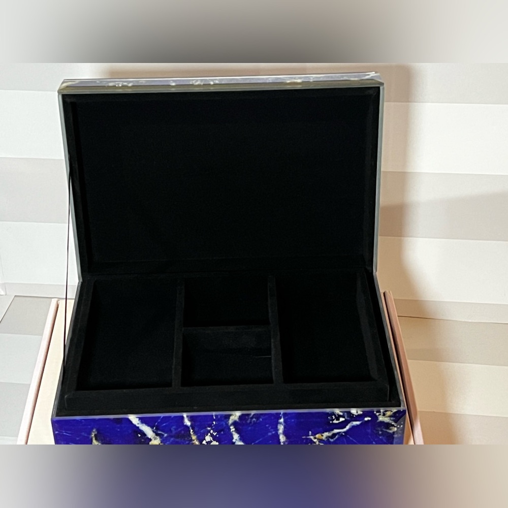 Lola Rose London Nikki Xx Lapis blue marble glass jewelry box - Picture 4 of 7